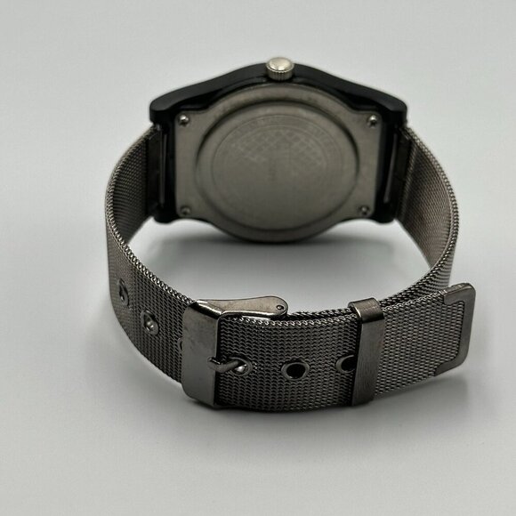 Miykon Watch Men Black Day Date Dial 38MM Mesh Buckle Band New Battery 9 Inch - Picture 8 of 13